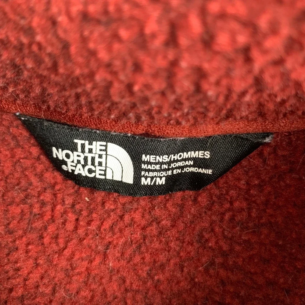 The North Face 1/4 Zip Fleece Pullover Mens M Burgundy Red Mockneck Pocket